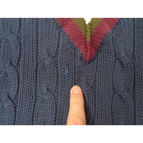 VTG Pebble Beach Men's L Cable Knit Varsity Sweater Chunky Golf Preppy Grandpa - Picture 2 of 9